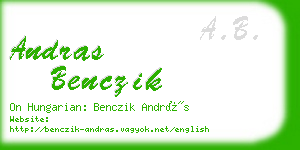 andras benczik business card